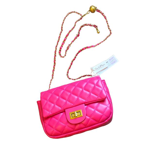 Hot Pink NWT Classic Mini Flap Cross Body Bag - Picture 1 of 12